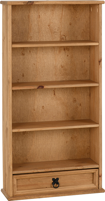 Corona 1 Drawer DVD Rack in Distressed Waxed Pine - Click Image to Close